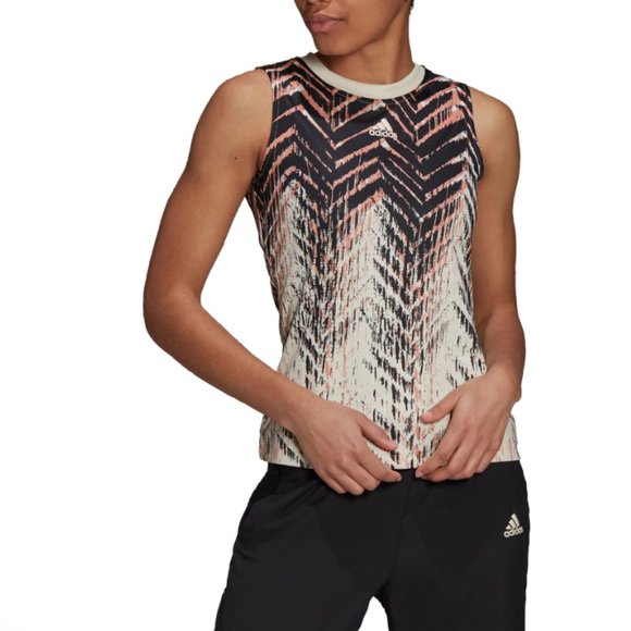 adidas Tops - Adidas PrimeBlue Printed Match Wonder White Womens Tennis Tank Top